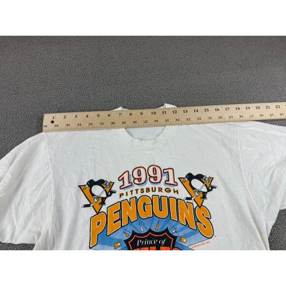 VINTAGE Pittsburgh Men's Large 1991 Stanley Cup Shirt with Single Stitch US Made - Picture 9 of 12